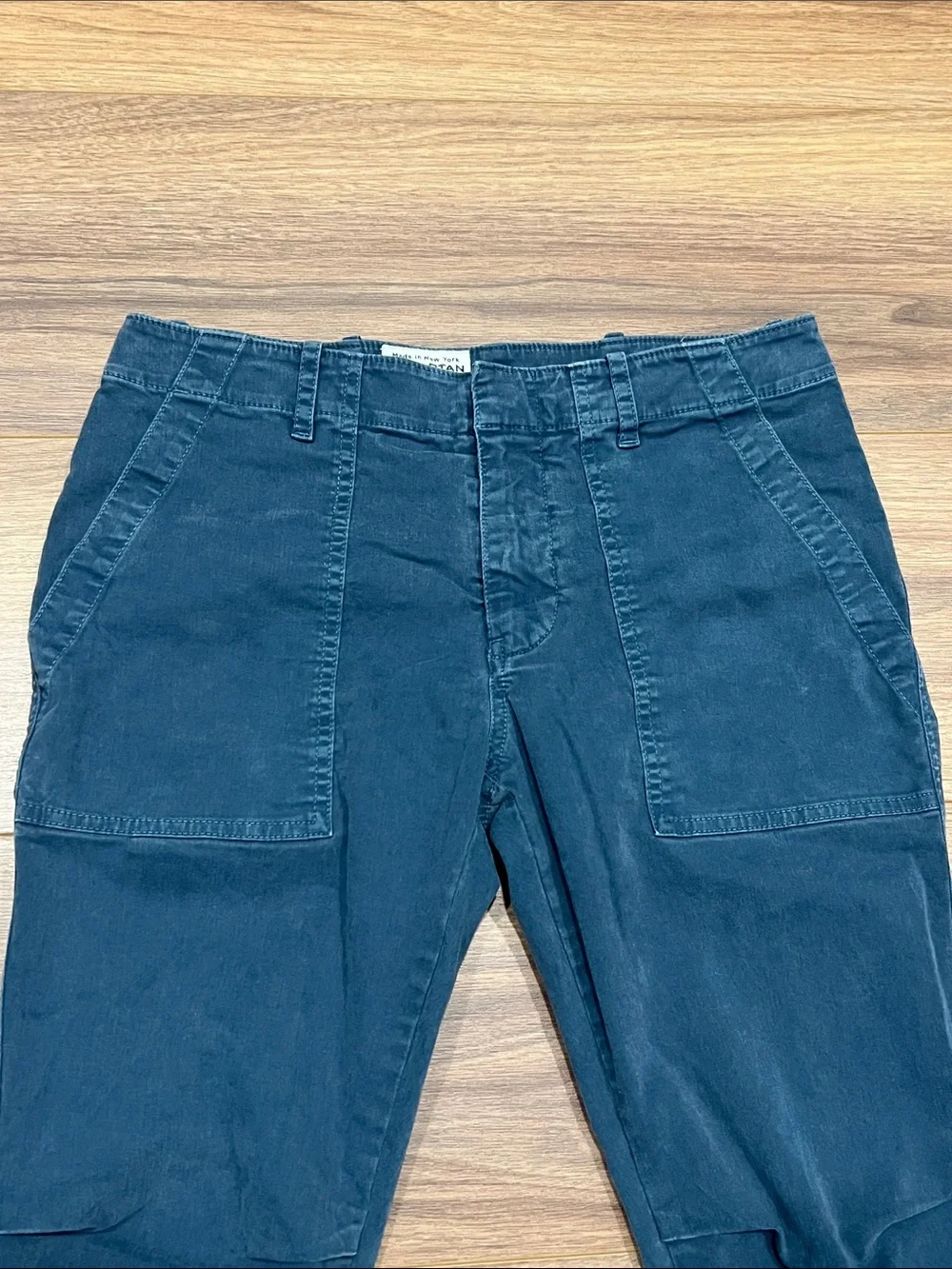 Nili Lotan Jogger Cropped Military Pants in Washed Blue Size 4